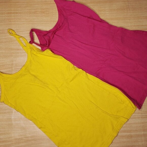 OP Womens Junios Yellow And Pink Tank Top 4-5 - Picture 2 of 3
